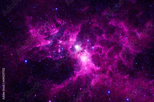 Fototapeta Naklejka Na Ścianę i Meble -  Blue space nebula with stars. Elements of this image furnished by NASA