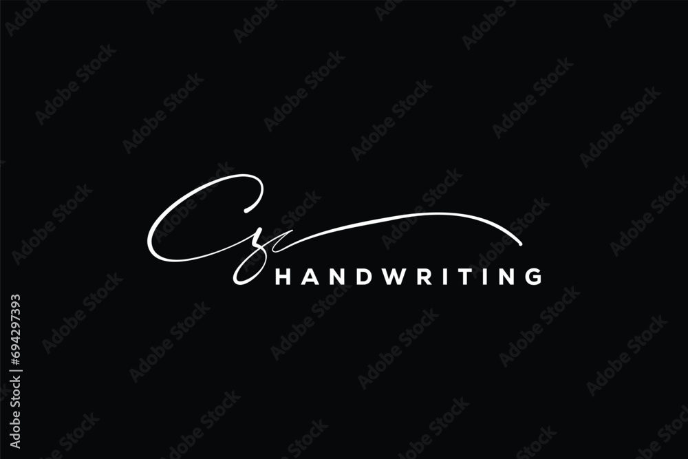 CZ initials Handwriting signature logo. CZ Hand drawn Calligraphy lettering Vector. CZ letter real estate, beauty, photography letter logo design. - obrazy, fototapety, plakaty 