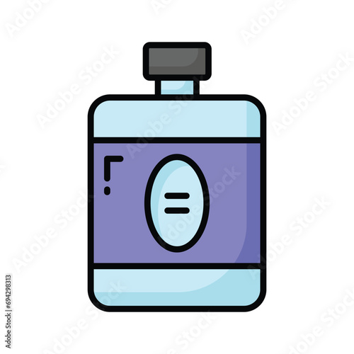 After shave lotion vector, lotion in glass bottle, aftershave tonic, micellar water
