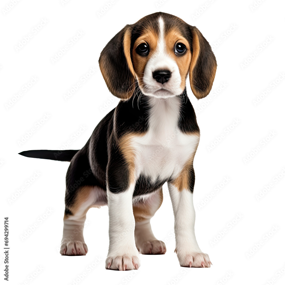 beagle dog puppy isolated on white background