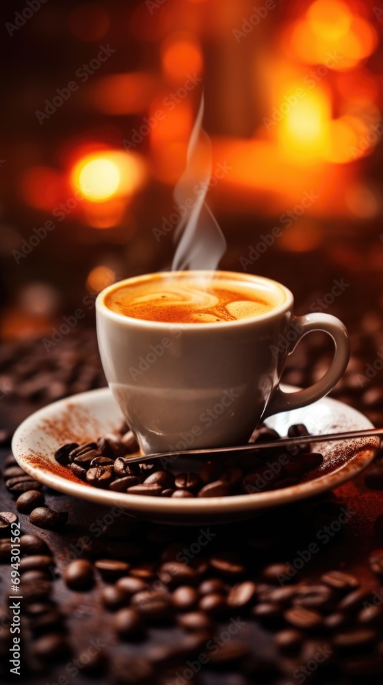 Fototapeta premium Coffee. Vertical background
