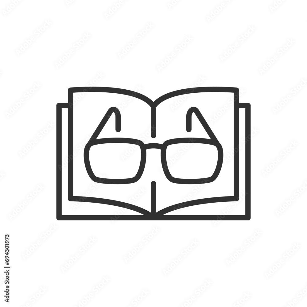 Glasses for reading, linear icon. Line with editable stroke - obrazy, fototapety, plakaty 