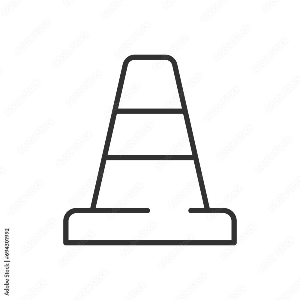 Traffic cone, linear icon. Line with editable stroke Traffic cone, linear icon. Line with editable stroke