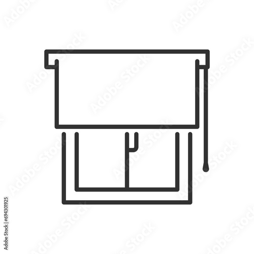 Roller blinds for window, linear icon. Line with editable stroke