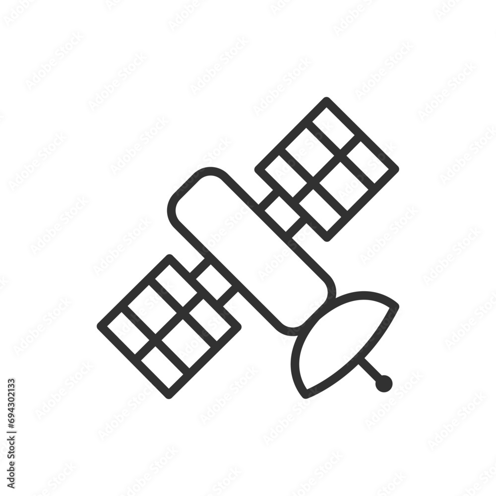 Satellite, linear icon. Line with editable stroke Satellite, linear icon. Line with editable stroke