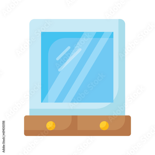 An icon of vanity mirror, trendy barber accessories vector design