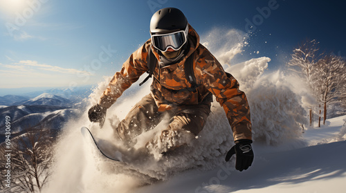 snowboarder on the slope