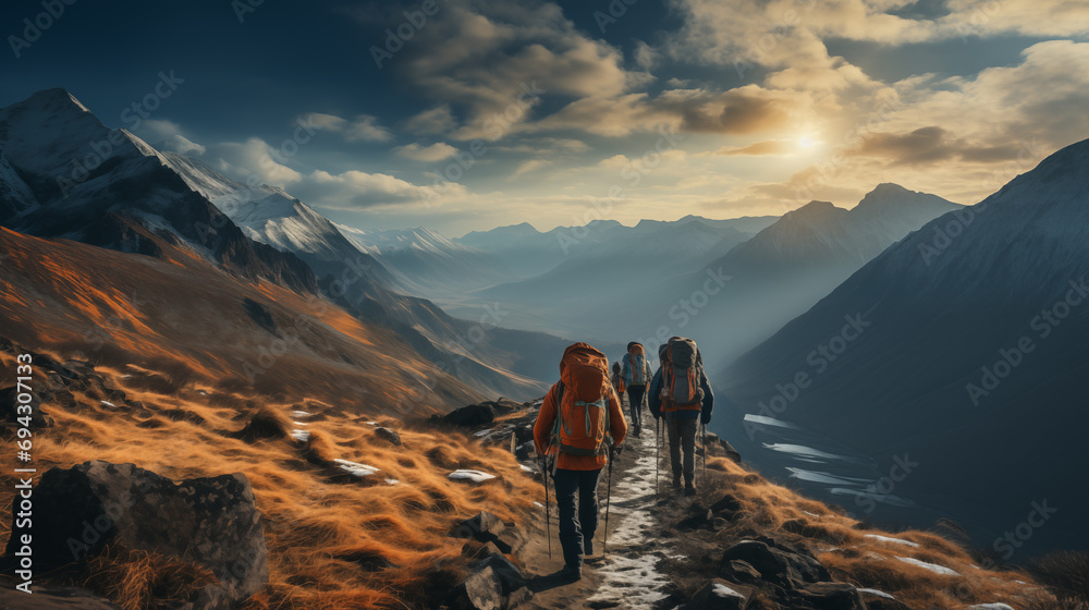 hiker in the mountains