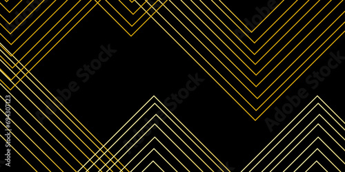 Abstract black background with Gold diagonal lines.abstract futuristic geometric background. Vector banner designTransparent material. Curved surface. Digital lines. Graphic backdrop.