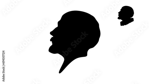 Michel de Montaigne, black isolated silhouette