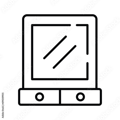 An icon of vanity mirror, trendy barber accessories vector design