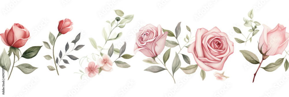 Botanical floral wedding frame flower elements on white background. Watercolor hand drawn abstract illustration with flowers. Trendy pastel colour for invitation, brochure, greeting card, textile Botanical floral wedding frame flower elements on white background. Watercolor hand drawn abstract illustration with flowers. Trendy pastel colour for invitation, brochure, greeting card, textile