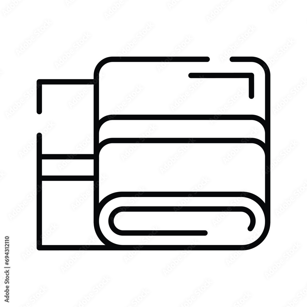 Icon of barbershop towel, cleaning cloth, vector of wipe towel Icon of barbershop towel, cleaning cloth, vector of wipe towel