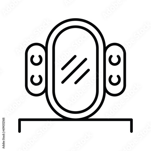 An icon of vanity mirror, trendy barber accessories vector design