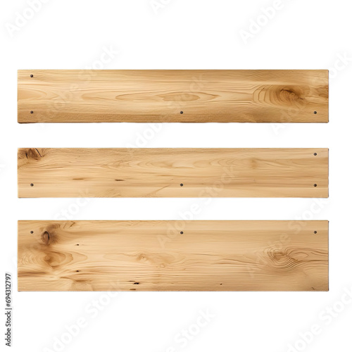wooden planks timber boards isolated on transparent background.