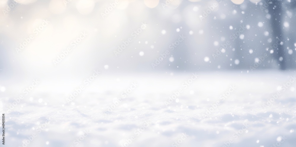 Bokeh blurred winter background. AI generated illustration