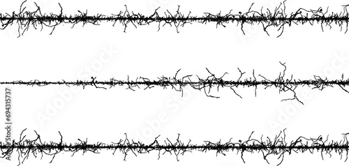 a set of wire fence fence wire grass black and white vector branches, a black and white vector of a line of grass photo