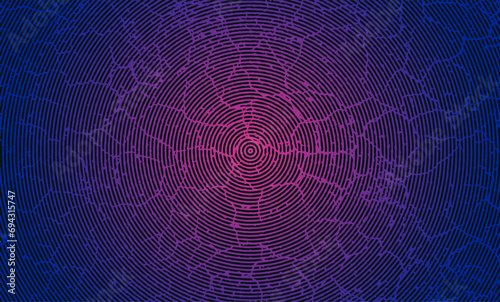 spider web on a blue grunge effect background, a purple and blue fingerprint effect with grungy background with a circular pattern