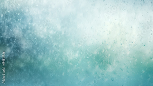 Raindrops rolling down the glass on a light blurred background, creating a serene and calm atmosphere. Sky background. Evaporation effect on the surface. Horizontal banner
