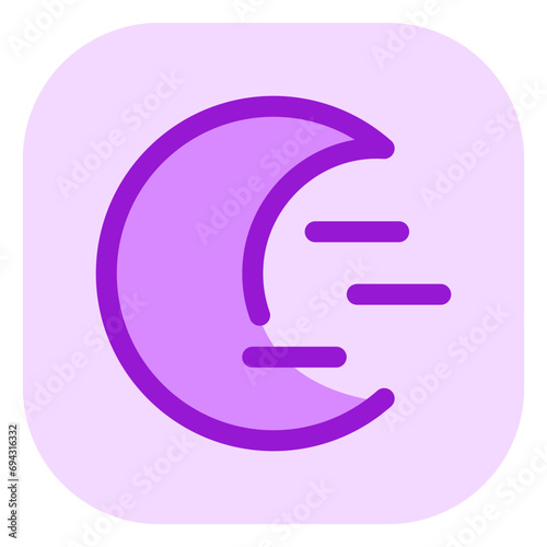 Editable cloudy windy moon vector icon. Part of a big icon set family. Perfect for web and app interfaces, presentations, infographics, etc