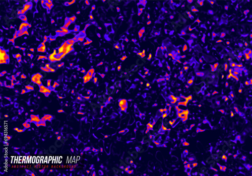 Heat map. Abstract infrared thermographic background. Vector illustration.