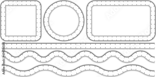 black white measure tape frame set