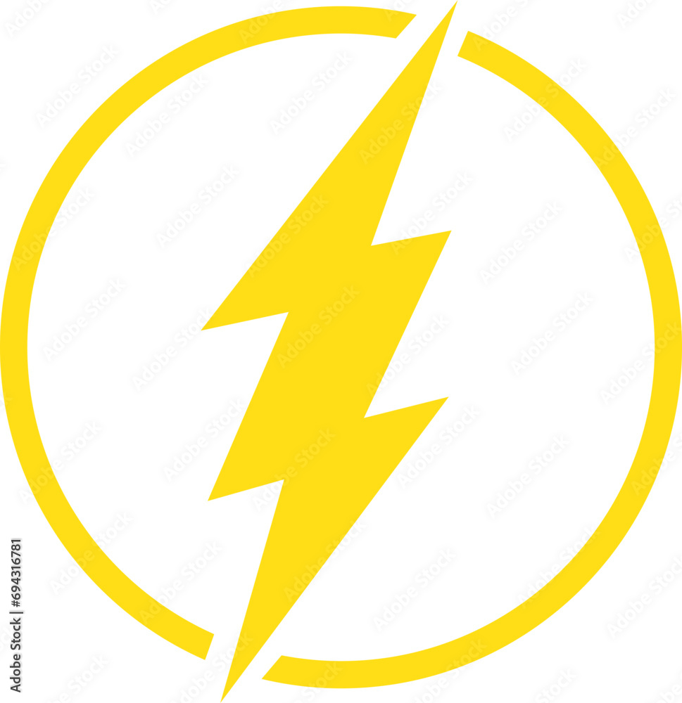 Yellow Fill Lightning , electric power vector design element. Energy and thunder electricity symbol concept. Flash bolt sign in the circle. Flash emblem template isolated on transparent background. Yellow Fill Lightning , electric power vector design element. Energy and thunder electricity symbol concept. Flash bolt sign in the circle. Flash emblem template isolated on transparent background.