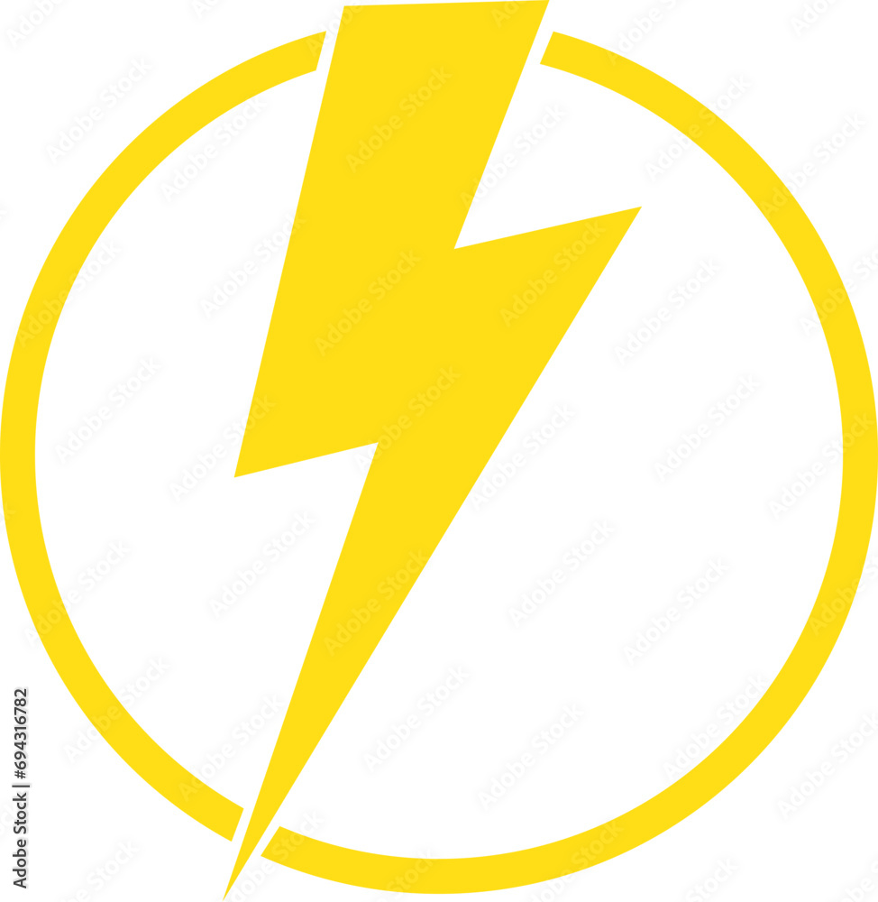 Yellow Fill Lightning , electric power vector design element. Energy ...