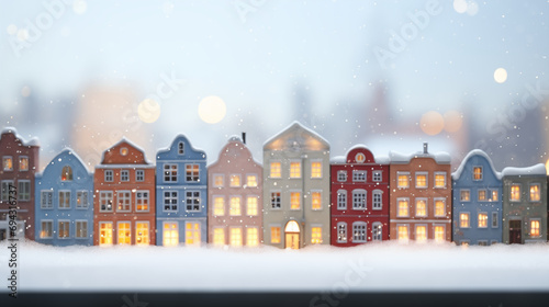 winter landscape with houses