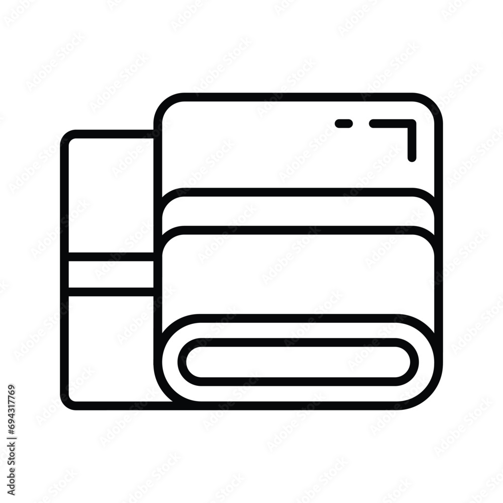 Icon of barbershop towel, cleaning cloth, vector of wipe towel Icon of barbershop towel, cleaning cloth, vector of wipe towel