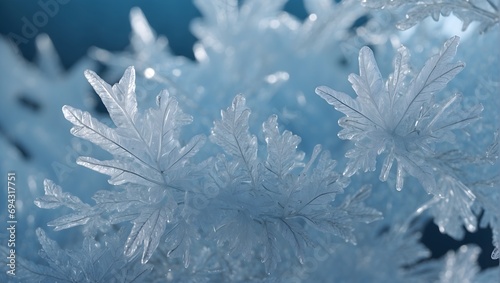 macro photo of frost  winter background