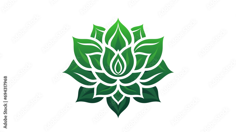outline logo of green plant on white background outline logo of green plant on white background