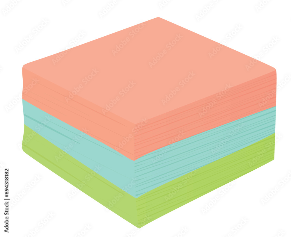 Sticky note paper stack. vector illustration