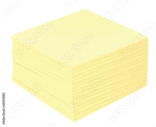 Sticky note paper stack. vector illustration
