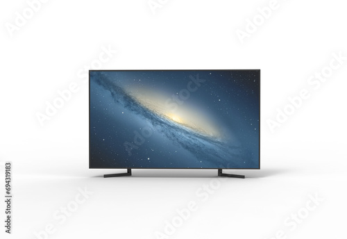 3d tv front view with shadow 3d render photo
