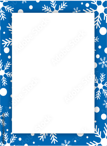 winter blue background with snowflakes vector empty template