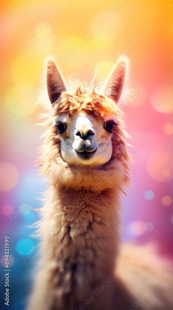 Fototapeta premium Alpaca vertical backrground