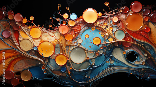 liquid acid texture,bubble,fluid,blue,yellow,glossy,oil,intricate detailed