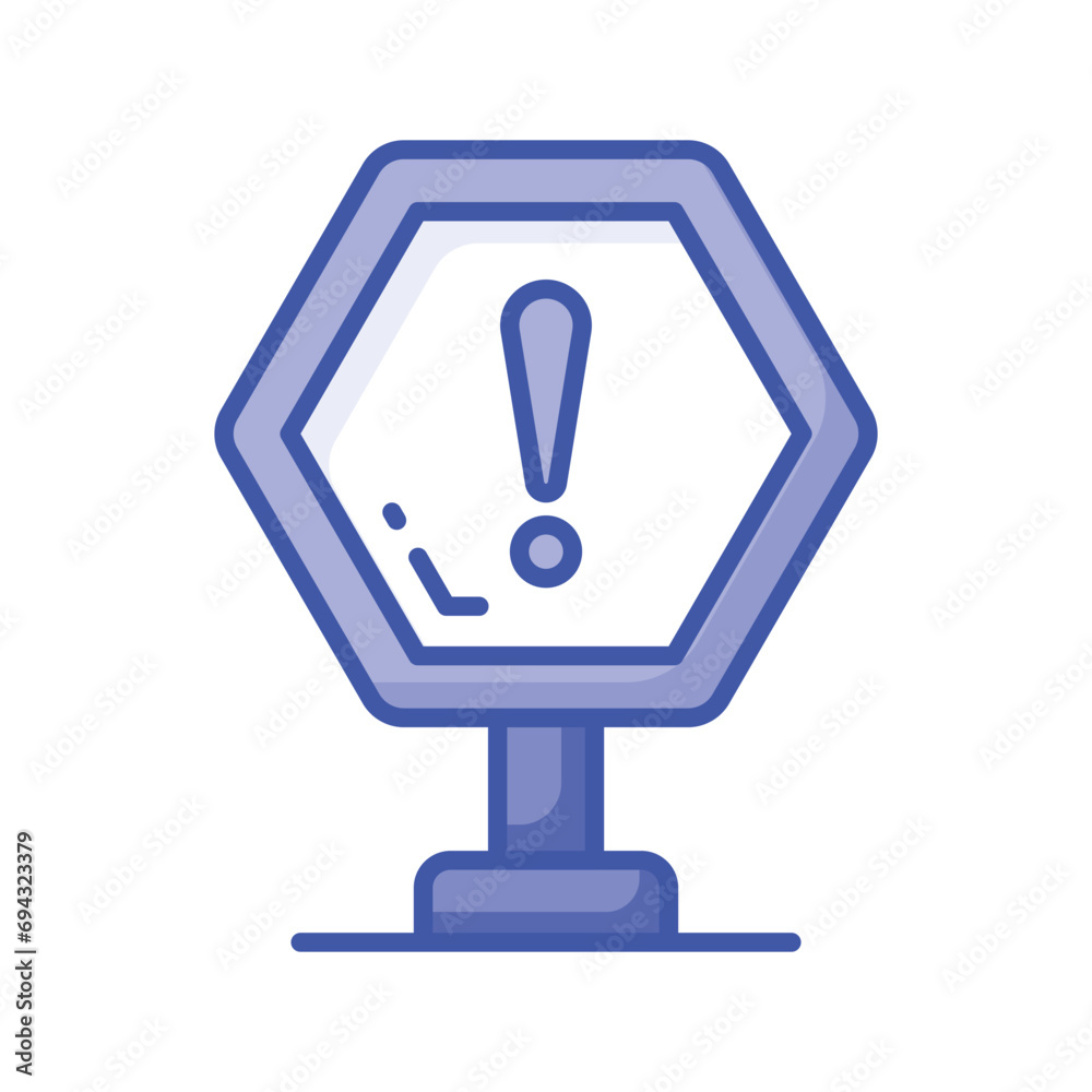 Trendy icon of Alert sign board vector design isolated on white background Trendy icon of Alert sign board vector design isolated on white background