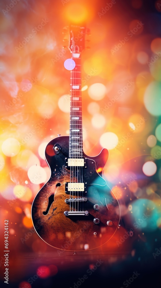 Electric guitar. Vertical background