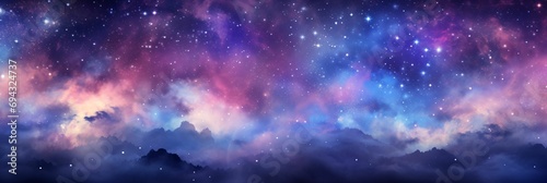 Ciel de nuit avec étoiles et voie lactée, arrière plan graphique, illustration ia générative photo
