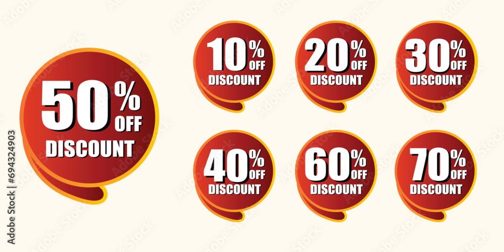 Sale and discount labels, Abstract offer Sale Discount labels set design, Discount tags collection with percent set, 10, 20, 30, 40, 50%, 60%, 70% percent sale promotion tag. Sale and discount labels, Abstract offer Sale Discount labels set design, Discount tags collection with percent set, 10, 20, 30, 40, 50%, 60%, 70% percent sale promotion tag.