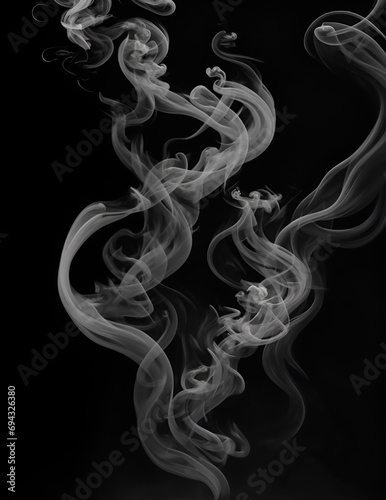 Black and White Smoke Swirl. The smoke is a deep, rich black, and it swirls and twists in a mesmerizing pattern