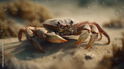 Illustration of a running sea crab photo