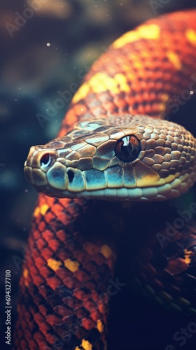 Snake. Vertical background
