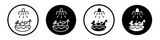 Wash fruits icon set. clean vegetables vector symbol. fruit cleaning sign in black filled and outlined style.