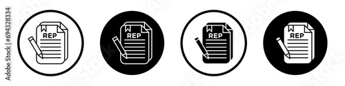 Business proposal icon set. process request submit vector symbol. rfp sign in black filled and outlined style. photo