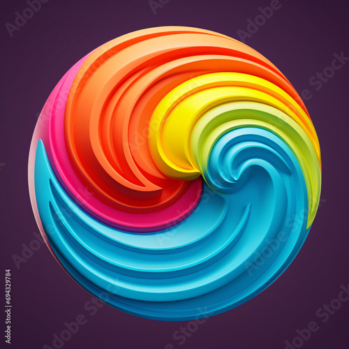 Colorful 3D Clay Rainbow circle abstract