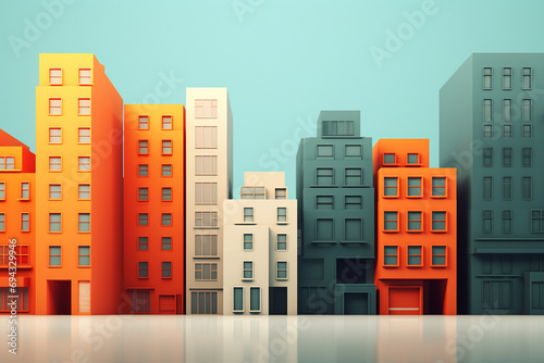 3d buildings minimalistic background