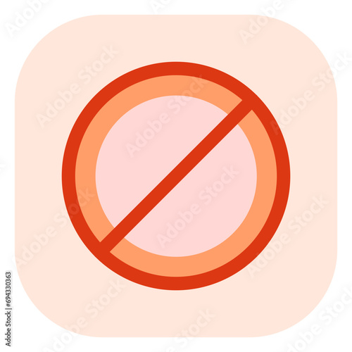 Editable vector stop prohibitions block icon. Part of a big icon set family. Perfect for web and app interfaces, presentations, infographics, etc